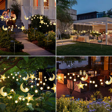 Firefly Solar Lights for Outdoor Moon Star Solar Garden Lights Waterproof (2 Packs,Warm White)