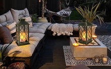 Solar Lanterns Outdoor Waterproof Garden Lanterns Large Flickering Flameless Candle Mission Lights for Table,Outdoor,Party ( 2 Packs)