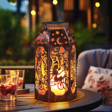 Solar Lanterns, Outdoor Garden Hanging Metal Bronze Moon Fairy Lanterns,9.3 Inch Waterproof Flickering Flameless Candle Mission Lights for Patio,Table,Balcony,Christmas Gifts