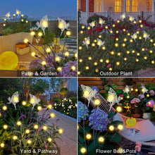 Fairy Solar Firefly Garden Lights, Outdoor Waterproof Decorative Lights (2Pack, Warm White)