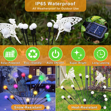 Fairy Firefly Solar Garden Lights, Outdoor Waterproof Decorative Lights (2Pack, Multi Color)