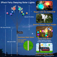 Fairy Firefly Solar Garden Lights, Outdoor Waterproof Decorative Lights (2Pack, Multi Color)