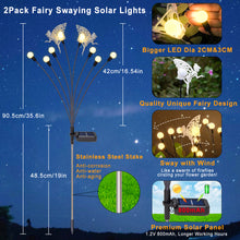 Fairy Solar Firefly Garden Lights, Outdoor Waterproof Decorative Lights (2Pack, Warm White)