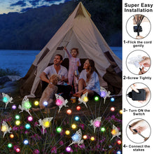 Fairy Firefly Solar Garden Lights, Outdoor Waterproof Decorative Lights (2Pack, Multi Color)