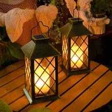Solar Lanterns Outdoor Waterproof Garden Lanterns Large Flickering Flameless Candle Mission Lights for Table,Outdoor,Party ( 2 Packs)