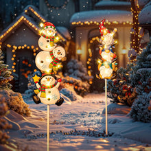 Christmas Outdoor Decorations Solar Lights Snowman Gnomes Pathway Stake Lights with 18 LED Waterproof Yard Garden Lawn Outside Lights New Year Gifts 2Pack