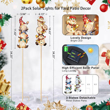 Christmas Outdoor Decorations Solar Lights Snowman Gnomes Pathway Stake Lights with 18 LED Waterproof Yard Garden Lawn Outside Lights New Year Gifts 2Pack