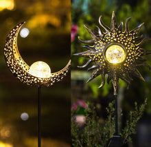 Moon And Sun Background Solar Lights,Outdoor Courtyard Garden Lights Ideas