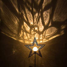 Pretty Stars Solar Night Light Garden Party Decorative Hollow Five-pointed Star Outdoor Light