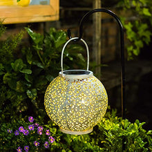 Pastoral White Hollow Lantern Solar Light,Romantic Atmosphere Garden Yard Party Hanging Lights