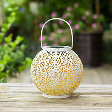 Pastoral White Hollow Lantern Solar Light,Romantic Atmosphere Garden Yard Party Hanging Lights