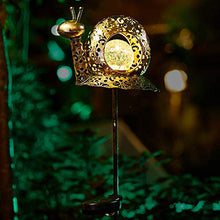 Pasture Small Snail Solar Light With Glass Ball Outdoor Garden Rainproof Stakes Lights