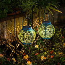 Blue Lantern Solar Night Light,Outdoor Garden Patio Party Atmosphere Hanging Light