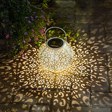 Pastoral White Hollow Lantern Solar Light,Romantic Atmosphere Garden Yard Party Hanging Lights