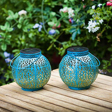 Blue Lantern Solar Night Light,Outdoor Garden Patio Party Atmosphere Hanging Light