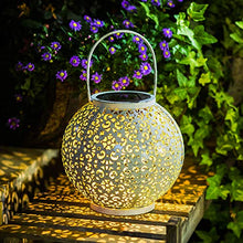 Pastoral White Hollow Lantern Solar Light,Romantic Atmosphere Garden Yard Party Hanging Lights