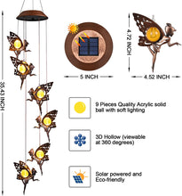 Solar Fairy Lights Outdoor Hanging Wind Chimes for Garden Patio Balcony