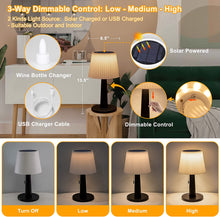 Solar Table Lamp for Outdoor & Indoor - 3 Lighting Modes, Eye-Caring LED Waterproof
