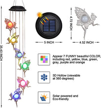 Solar Wind Chimes with Changing Color Fairy Lights for Outside Garden, Patio, Balcony
