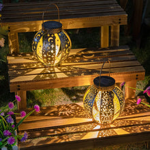Sun Moon Pattern Projection Solar Lantern, Garden Courtyard Party Decoration Lights