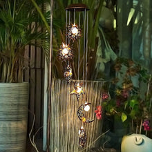 TakeMe Sun Moon Star Combination Hanging Solar Lights,Balcony Terrace Decoration Holiday Gift