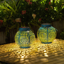 Blue Lantern Solar Night Light,Outdoor Garden Patio Party Atmosphere Hanging Light