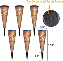 Solar Garden Lights Outdoor Decorative Stake Lights With Moon Star Pattern
