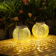 Outdoor White Small Lantern Solar Light Garden Patio Hanging Lights Solar Desk Lamp( 2 Packs)