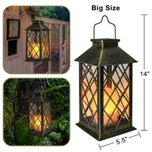 Solar Lanterns Outdoor Waterproof Garden Lanterns Large Flickering Flameless Candle Mission Lights for Table,Outdoor,Party ( 2 Packs)