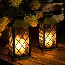 Solar Lanterns Outdoor Waterproof Garden Lanterns Large Flickering Flameless Candle Mission Lights for Table,Outdoor,Party ( 2 Packs)