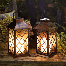 Solar Lantern Outdoor Garden Hanging Lantern Waterproof LED Flickering Flameless Candle Mission Lights for Table,Outdoor, Christmas Gifts