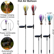 Solar Pathway Lights Outdoor - Hot Air Balloon Solar Lights Outdoor Waterproof for Outside Patio Pathway Garden Yard Path Walkway Fence Lawn Decor,4 Pack