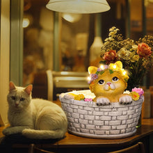 Cat Solar Lights Garden Outdoor Gifts for Mom, Garden Decor for Outside, Cat Solar Statue Lights, 8LED Kitten Yard Decorations, Mothers Day Birthday Gifts Women Wife