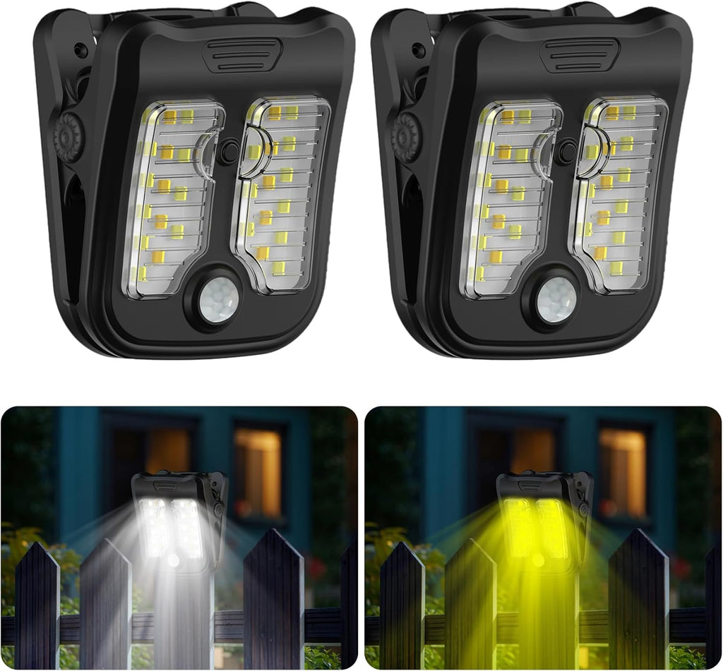 Small Solar Lights for Chain Link Fence, Outdoor Motion Sensor Clip-on ...