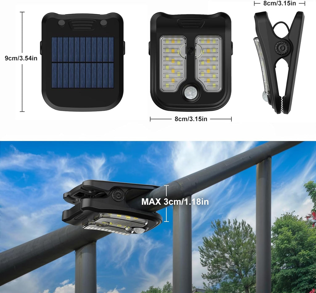 Small Solar Lights for Chain Link Fence, Outdoor Motion Sensor Clip-on ...