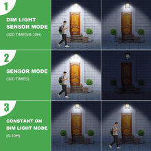 118Leds Solar Lights Outdoor Clip Motion Sensor Lights Security Light 3 Modes, 3 Color Temperature, Solar Powered, USB Charging (2 Pack)