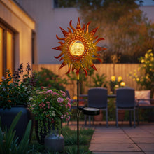 TAKE ME Sun Solar Lights Garden Outdoor Waterproof Metal Stakes for Patio Yard Walkway LawnPatio Christmas Gifts Mom Wife Grandma (Red Sun)