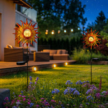 TAKE ME Sun Solar Lights Garden Outdoor Waterproof Metal Stakes for Patio Yard Walkway LawnPatio Christmas Gifts Mom Wife Grandma (Red Sun)