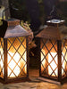 Solar Lantern Outdoor Garden Hanging Lantern Waterproof LED Flickering Flameless Candle Mission Lights for Table,Outdoor, Christmas Gifts