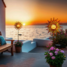 TAKE ME Sun Solar Lights Garden Outdoor Waterproof Metal Stakes for Patio Yard Walkway LawnPatio Christmas Gifts Mom Wife Grandma (Red Sun)