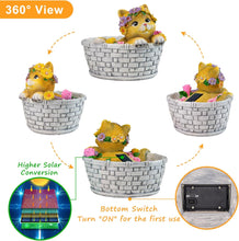 Cat Solar Lights Garden Outdoor Gifts for Mom, Garden Decor for Outside, Cat Solar Statue Lights, 8LED Kitten Yard Decorations, Mothers Day Birthday Gifts Women Wife