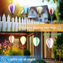 Solar Pathway Lights Outdoor - Hot Air Balloon Solar Lights Outdoor Waterproof for Outside Patio Pathway Garden Yard Path Walkway Fence Lawn Decor,4 Pack