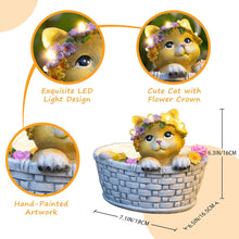 Cat Solar Lights Garden Outdoor Gifts for Mom, Garden Decor for Outside, Cat Solar Statue Lights, 8LED Kitten Yard Decorations, Mothers Day Birthday Gifts Women Wife