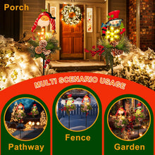 Christmas Decorations Outdoor Solar Lights - Metal Solar Christmas Lights Outdoor for Garden Xmas Yard Stakes Pathway Porch Lawn by Singingarden 2 Pack (Pinecone and Santa)