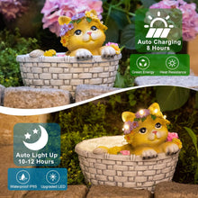 Cat Solar Lights Garden Outdoor Gifts for Mom, Garden Decor for Outside, Cat Solar Statue Lights, 8LED Kitten Yard Decorations, Mothers Day Birthday Gifts Women Wife