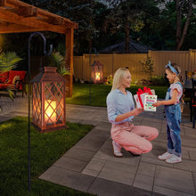 Solar Lantern Outdoor Garden Hanging Lantern Waterproof LED Flickering Flameless Candle Mission Lights for Table,Outdoor, Christmas Gifts