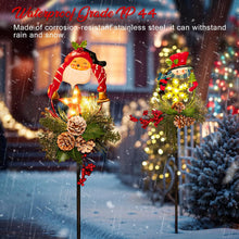 Christmas Decorations Outdoor Solar Lights - Metal Solar Christmas Lights Outdoor for Garden Xmas Yard Stakes Pathway Porch Lawn by Singingarden 2 Pack (Pinecone and Santa)
