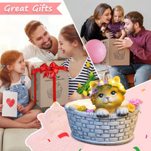 Cat Solar Lights Garden Outdoor Gifts for Mom, Garden Decor for Outside, Cat Solar Statue Lights, 8LED Kitten Yard Decorations, Mothers Day Birthday Gifts Women Wife