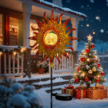 TAKE ME Sun Solar Lights Garden Outdoor Waterproof Metal Stakes for Patio Yard Walkway LawnPatio Christmas Gifts Mom Wife Grandma (Red Sun)