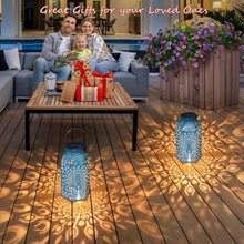 Solar Lanterns Outdoor Waterproof Peacock Garden Gifts Women Mom, Big Solar Lights, Garden Decor, Yard Art, Outside Birthday, Mothers' Day Birthday Gifts Grandma Grandpa(2Pack, Blue Gold